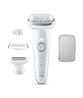 Braun Silk-épil 9 SES9-030 Wet & Dry epilaator, valge/hõbedane