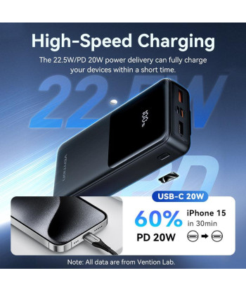 Vention FHPB0 20000 mAh 22,5 W akupank, must