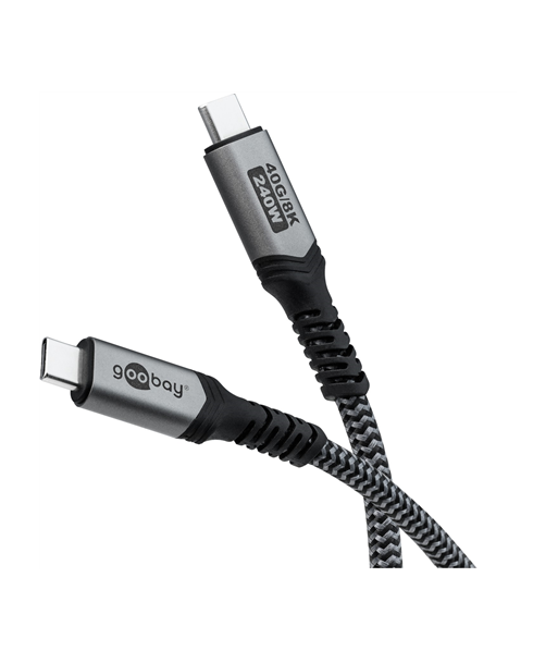 Goobay USB-C Cable, USB4, 1.8 m, black, silver
