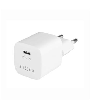 Fixed Mini USB-C Travel Charger Fast charging, White, 30 W
