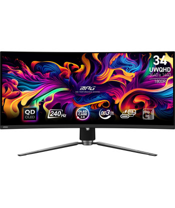Monitor MSI 34" Gaming/Curved/21 : 9 Panel QD-OLED 3440x1440 240 Matte 0.03 ms Swivel Height adjustable Tilt Colour Black