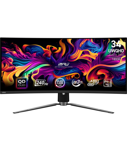 Monitor MSI 34" Gaming/Curved/21 : 9 Panel QD-OLED 3440x1440 240 Matte 0.03 ms Swivel Height adjustable Tilt Colour Black