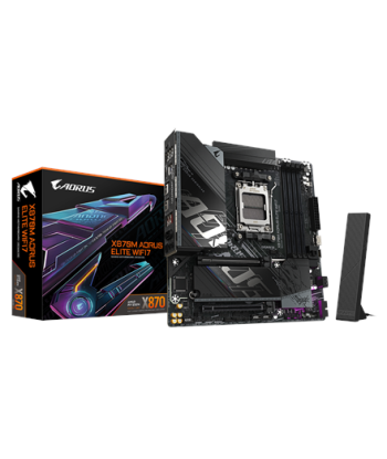 Gigabyte X870M AORUS ELITE WIFI7, Processor family AMD, Processor socket AM5, DDR5, Supported hard disk drive interfaces SATA