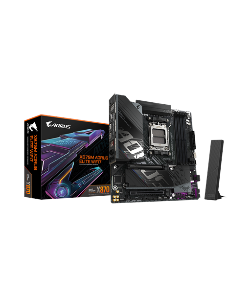 Gigabyte X870M AORUS ELITE WIFI7, Processor family AMD, Processor socket AM5, DDR5, Supported hard disk drive interfaces SATA