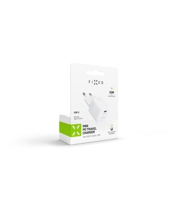 Fixed Mini USB-C Travel Charger Fast charging, White, 20 W