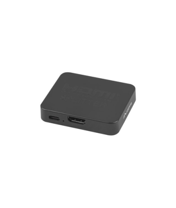Lanberg Splitter video HDMI to 2X HDMI 4K, USB-C Port, Black | SPV-HDMI-1002