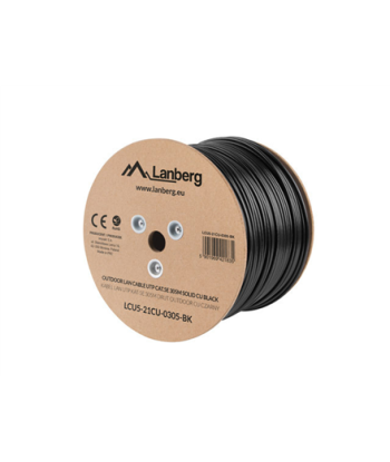 Lanberg | Cable Cat.5E UTP 305M Solid Outdoor CU Black Fluke Passed | LCU5-21CU-0305-BK