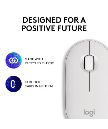 Logitech M350S Pebble Mouse 2 беспроводная оптическая мышь, белая