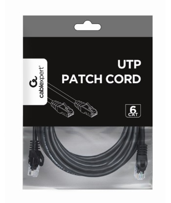 Cablexpert UTP Cat6 Patch cord, black, 5 m