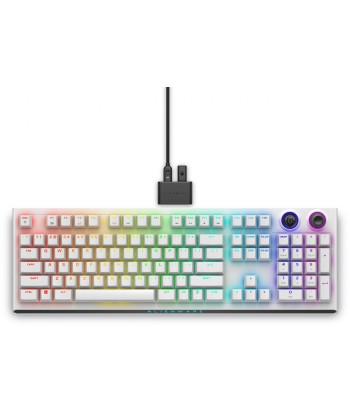 Dell Alienware Tri-Mode AW920K Wireless Gaming Keyboard, RGB LED light, US, Wireless, Lunar Light, Bluetooth, Numeric keypad