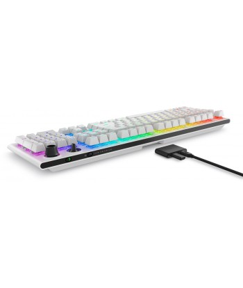 Dell Alienware Tri-Mode AW920K Wireless Gaming Keyboard, RGB LED light, US, Wireless, Lunar Light, Bluetooth, Numeric keypad