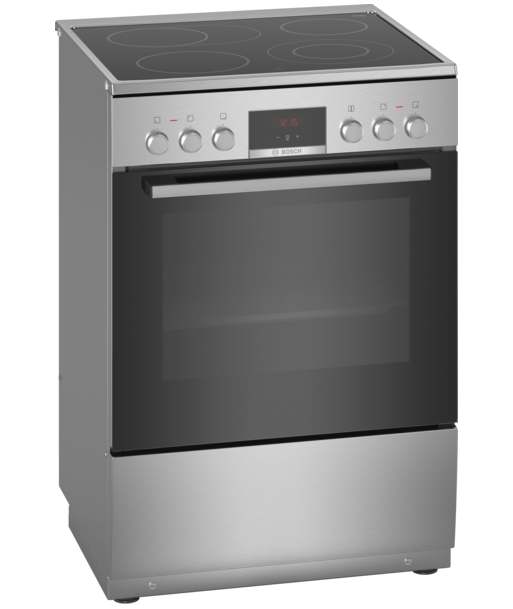 Bosch Cooker HKR39A250U Hob type Vitroceramic, Oven type Electric, Stainless steel, Width 60 cm, Electronic ignition, Grilling