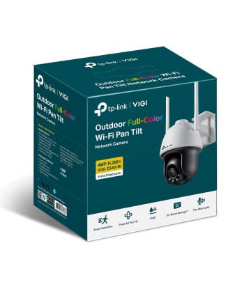 TP-LINK VIGI 4MP Outdoor Full-Color Wi-Fi Pan Tilt Network Camera VIGI C540-W Dome, 4 mm, IP66, H.265+/H.265/H.264+/H.264,