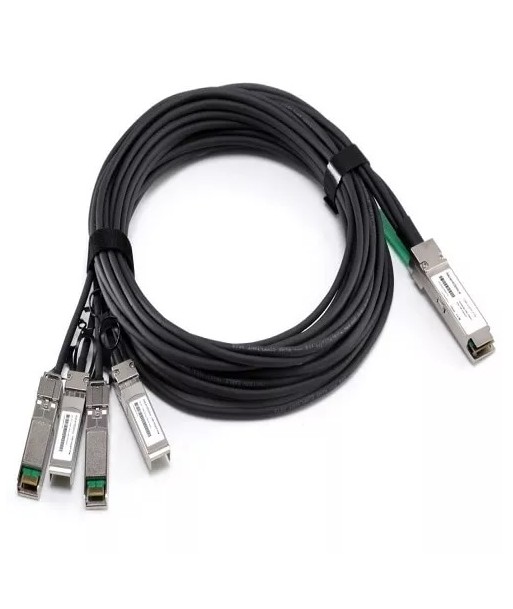 Dell Networking 40GbE (QSFP+) to 4x10GbE SFP+ Passive Copper Breakout Cable, 0.5M, Customer Kit Dell Networking 40GbE (QSFP+) to 4x10GbE SFP+ Passive Copper Breakout Cable, 0.5M, Customer Kit