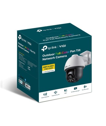 TP-LINK VIGI 4MP Outdoor Full-Color Pan Tilt Network Camera VIGI C540 Dome, 4 mm, IP66, H.265+/H.265/H.264+/H.264, MicroSD