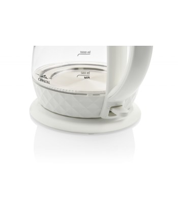 ETA Crystal ETA315490010 Electric, 2200 W, 1.7 L, Glass, 360° rotational base, Glass/White