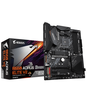 Gigabyte B550 AORUS ELITE V2 1.0 Processor family AMD, Processor socket AM4, DDR4 DIMM, Memory slots 2, Chipset AMD B, ATX