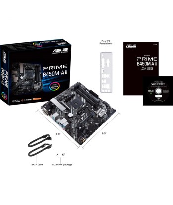 Asus PRIME B450M-A II Memory slots 4, Number of SATA connectors 6 x SATA III, max 128GB, Chipset AMD B, Processor family AMD, Mi