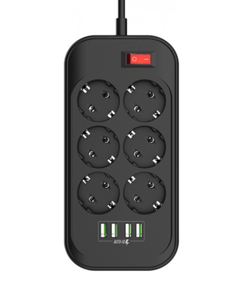 ColorWay Power Socket CW-CHE64B Black - Charge All Your Devices!