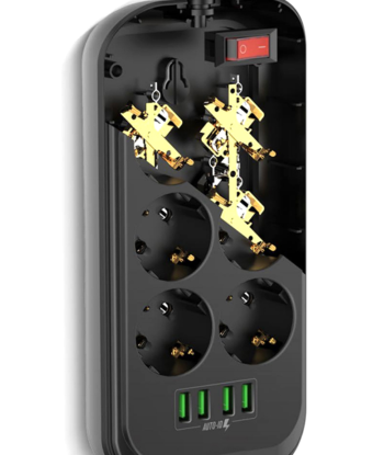 ColorWay Power Socket CW-CHE64B Black - Charge All Your Devices!