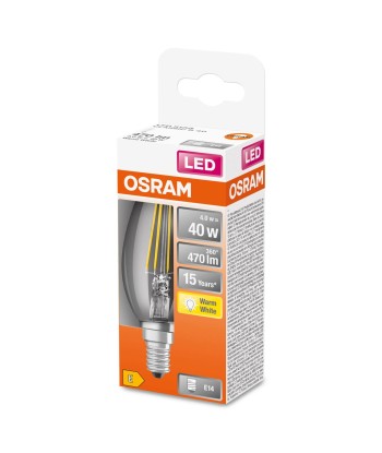Светодиодная лампа Osram Parathom Classic Filament, E14, 4 Вт (эквивалент 40 Вт), 2700K, недиммируемая