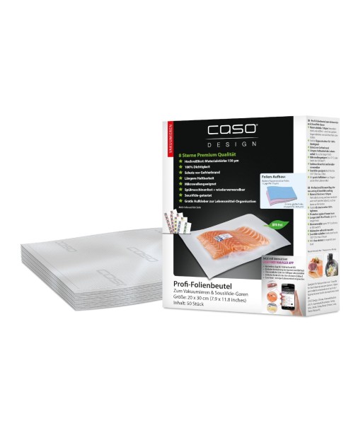 Caso Foil Bags 01219 50 units, Dimensions (W x L) 20 x 30 cm, Ribbed