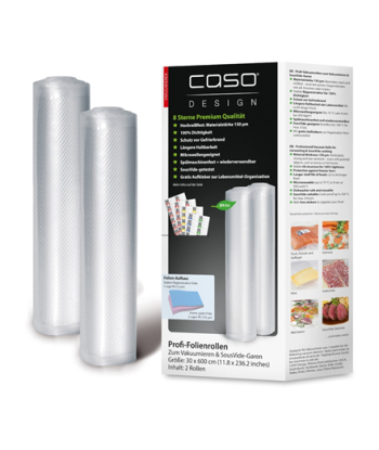Caso Foil rolls 01222 2 units, Dimensions (W x L) 30 x 600 cm, Ribbed