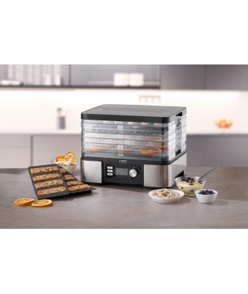 Caso DH 450 Food Dehydrator - 5 Trays, Temperature Control, Timer, Black/Stainless Steel