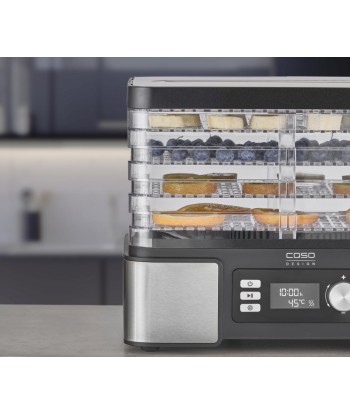 Caso DH 450 Food Dehydrator - 5 Trays, Temperature Control, Timer, Black/Stainless Steel
