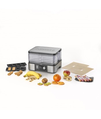 Caso DH 450 Food Dehydrator - 5 Trays, Temperature Control, Timer, Black/Stainless Steel