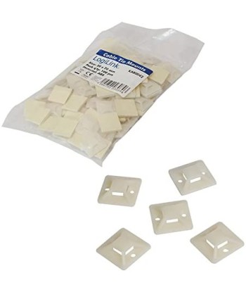 LogiLink Cable Tie Mounts 20x20 mm - Secure Your Cables with Ease! (100 pcs)