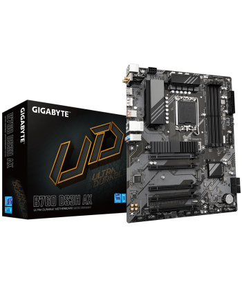 Gigabyte B760 DS3H AX 1.x M/B Processor family Intel, Processor socket LGA1700, DDR5 DIMM, Memory slots 4, Supported hard disk