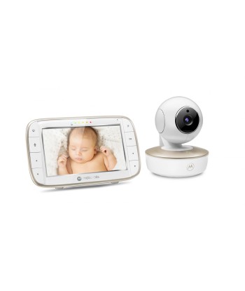 Видеоняня Motorola VM855 CONNECT 5.0” Portable Wi-Fi with Flexible Crib Mount, White/Gold