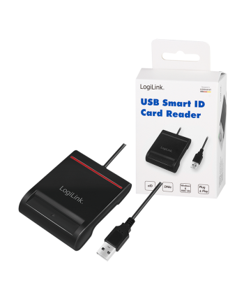 Logilink USB 2.0 card reader, for smart ID CR0047 Black