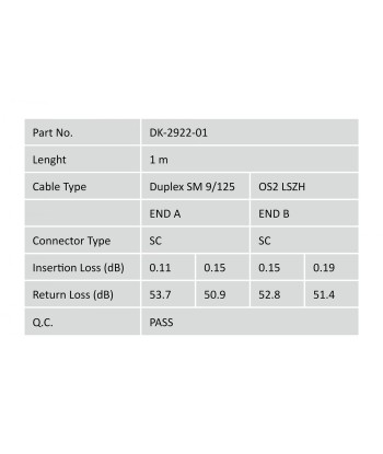 Digitus Patch Cord FO, Duplex, SC to SC SM OS2 09/125 µ, 1 m Yellow, SC, SC