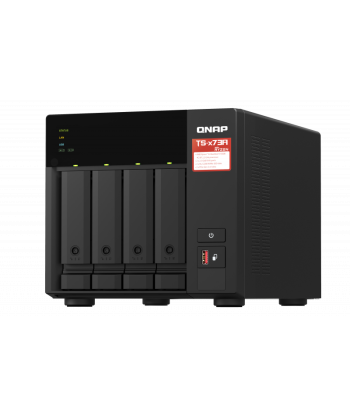QNAP TS-473A-8G 4-Bay NAS: Ryzen V1500B, 8GB RAM, Hot-Swap HDD/SSD - Powerful & Versatile!