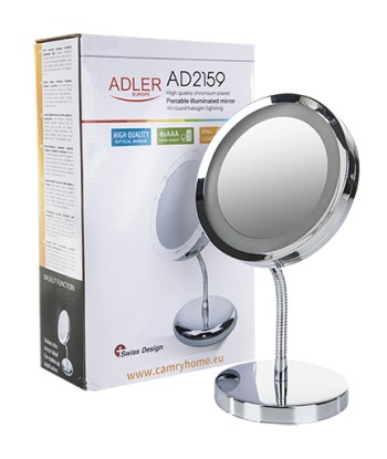 Adler AD 2159 LED Mirror, 15cm, Chrome - Modern Elegance