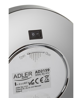 Adler AD 2159 LED Mirror, 15cm, Chrome - Modern Elegance