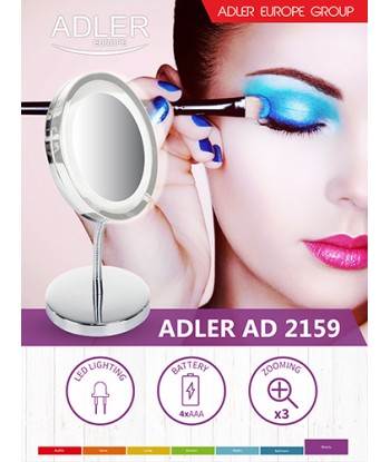 Adler Mirror, AD 2159, 15 cm, LED mirror, Chrome