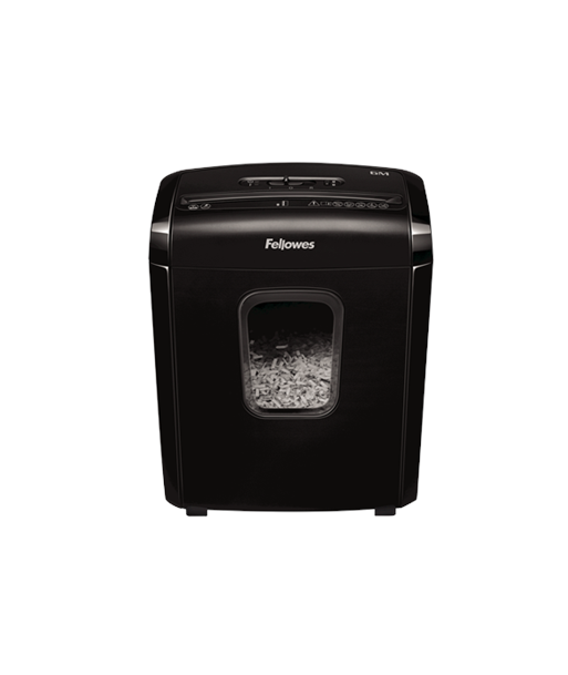 Fellowes Powershred 6M Black, 13 L, Credit cards shredding, Mini-Cut Shredder, Paper handling standard/output 6 sheets per pass,
