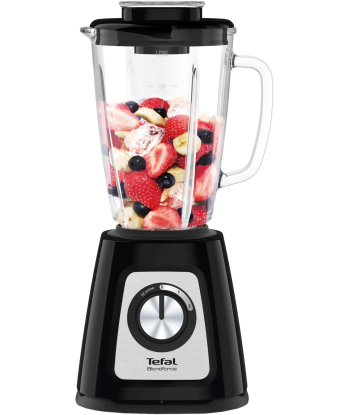 TEFAL Blender BL438831 BlendForce Tabletop, 800 W, Jar material Glass, Jar capacity 1.25 L, Ice crushing, Black