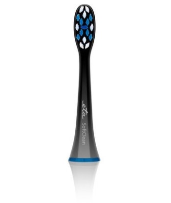 ETA Toothbrush replacement SoftClean ETA070790600 Heads, For adults, Number of brush heads included 2, Black