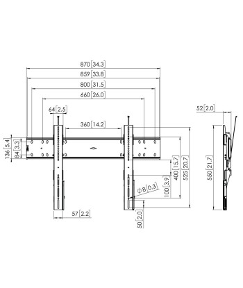 Vogel's PFW 6810 Seinakinnitus (55-80") - Hoiab kindlalt telerid kuni 75kg - Must