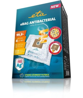 Tolmuimeja kott ETA s Antibacterial ETA960068020 Suitable for all ETA, Gallet bagged vacuum cleaners and others (the list