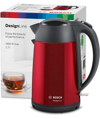 Bosch Kettle DesignLine TWK3P424 Electric, 2400 W, 1.7 L, Stainless steel, 360° rotational base, Red