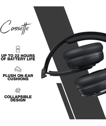 Juhtmevabad kõrvaklapid Skullcandy Cassette Wireless/Wired, On-Ear, Microphone, 3.5 mm, Bluetooth, Black