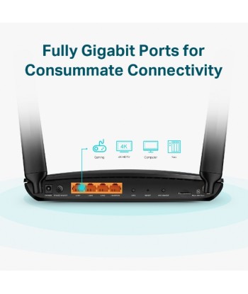 TP-LINK 4G+ LTE Router Archer MR600 802.11ac, 300+867 Mbit/s, 10/100/1000 Mbit/s, Ethernet LAN (RJ-45) ports 3, 4G, Antenna
