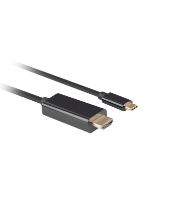 Lanberg USB-C - HDMI Kaabel - 3m, 4K 60Hz, Must - Kristallselge Pilt!