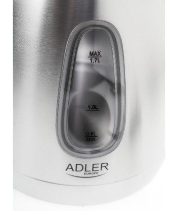 Veekeetja Adler AD 1223 Standard, Stainless steel, Stainless steel, 2200 W, 360° rotational base, 1.7 L