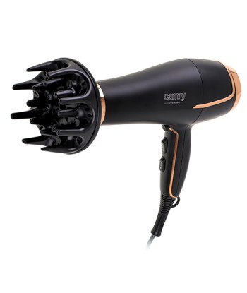 Camry CR 2255 Hair Dryer - 2200W, 3 Temperature Settings, Diffuser Nozzle - Black